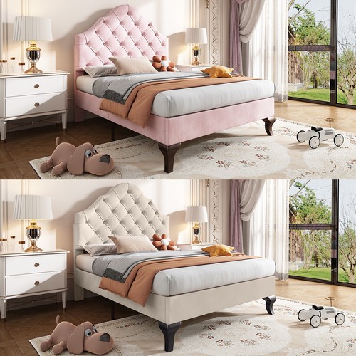 Velvet upholstered bed frame - velvet,