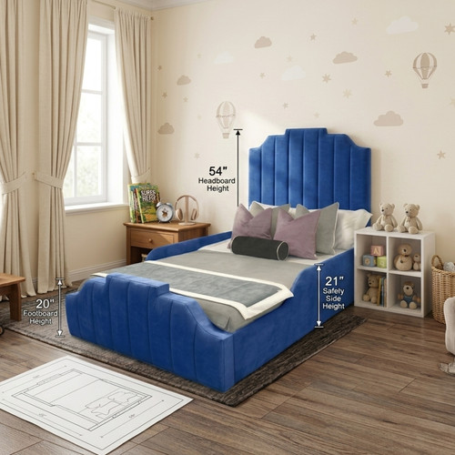 Kids crown bed frame - crown, plush