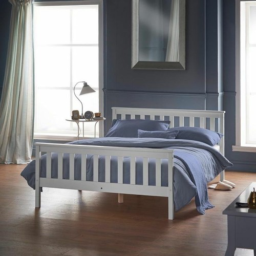 White 3ft 4ft wooden bed - white,