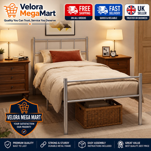 3ft single metal bed frame - single,
