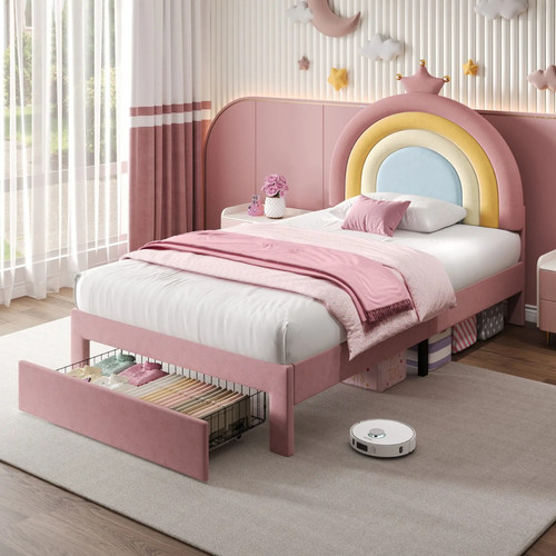 Kids single bed - kids, pink