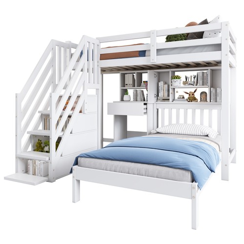 Bunk bed with stairs - with, stairs,