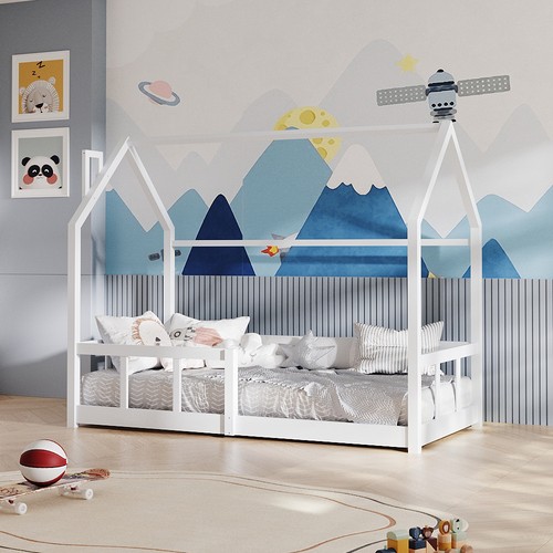 Wooden bed frame treehouse - bed,
