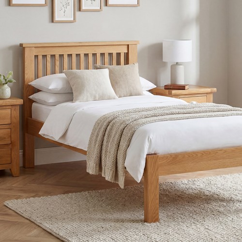 Oak single bed 3ft - oak,