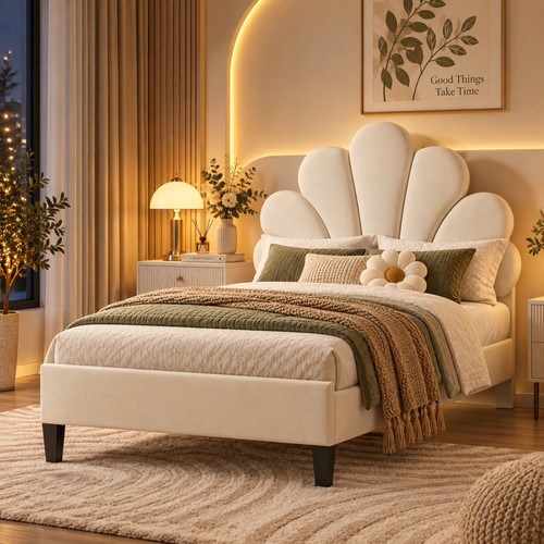 3ft upholstered single - upholstered, bed