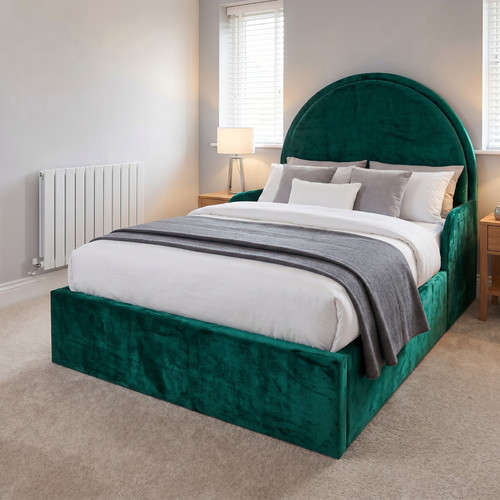 Kids bed emerald teddy fabric - bed,