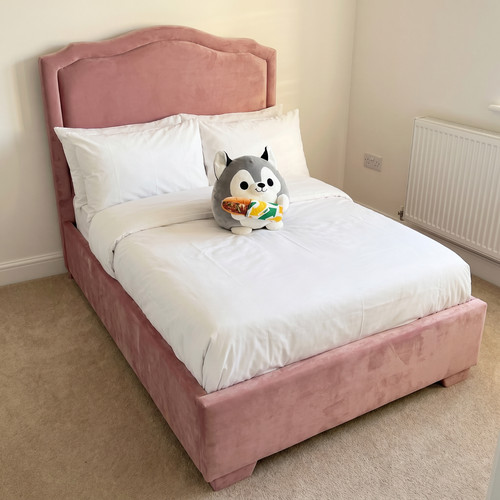 Kids single bed pink teddy - single,