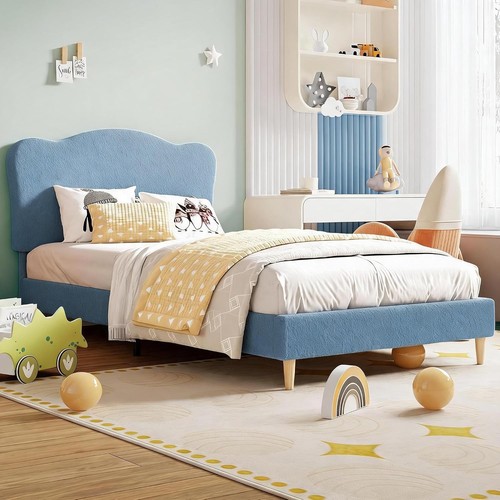 Blue velvet single - blue, bed